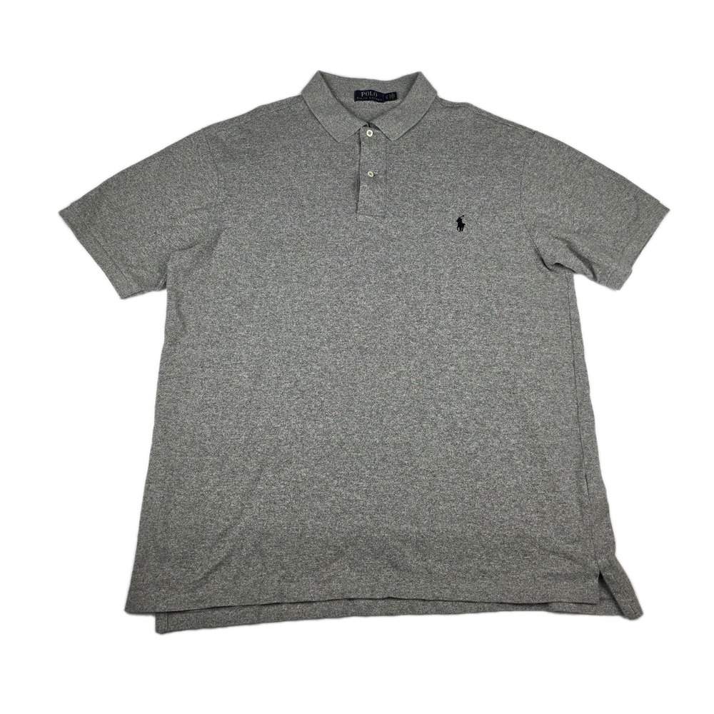 Polo Ralph Lauren Polo Shirt Mens LT Gray Preppy Short Sleeve Cotton Knit